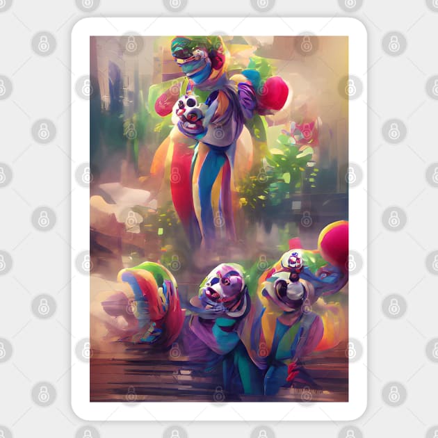ABSTRACT COLOURFUL (COLORFUL) CLOWNS Sticker by sailorsam1805